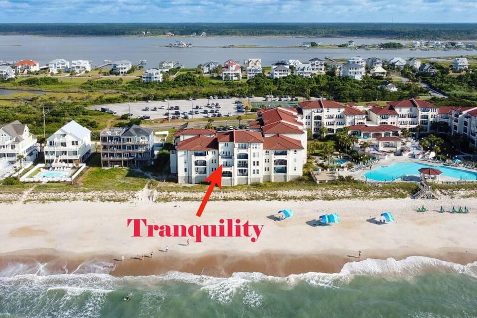 Oceanfront Beach, Sand, and Views at Tranquility Apartment in North Topsail Beach