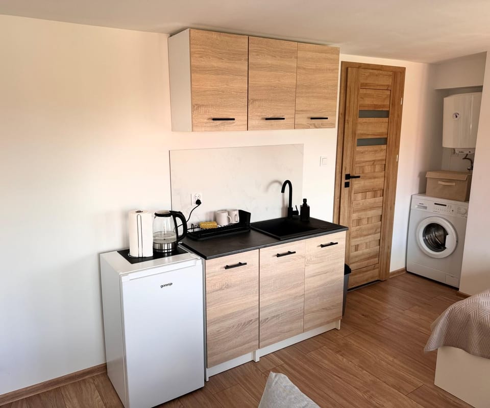 Coffee/tea facilities, Kitchen or kitchenette, Living room, Seating area, Dining area, stove, washing machine