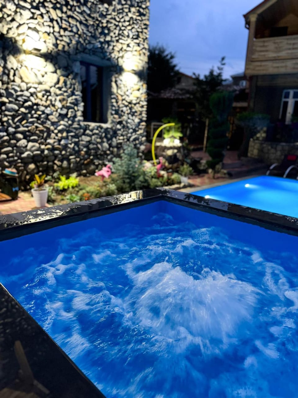 Night, Pool view, Swimming pool
