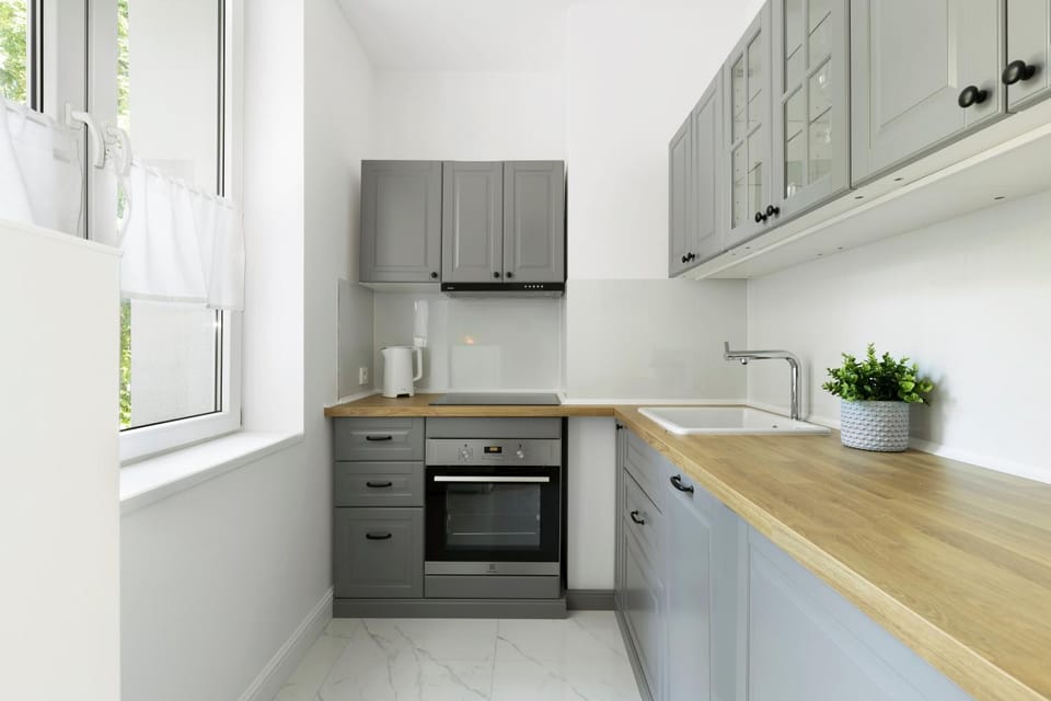 Kitchen or kitchenette, oven, stove
