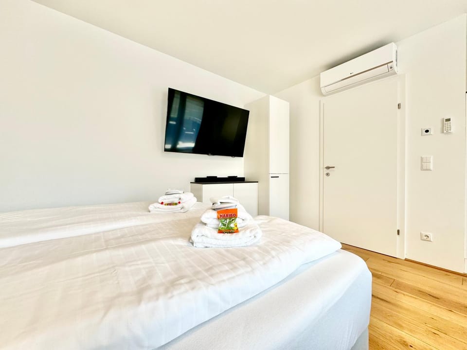 TV and multimedia, Photo of the whole room, Bedroom, towels, air conditioner