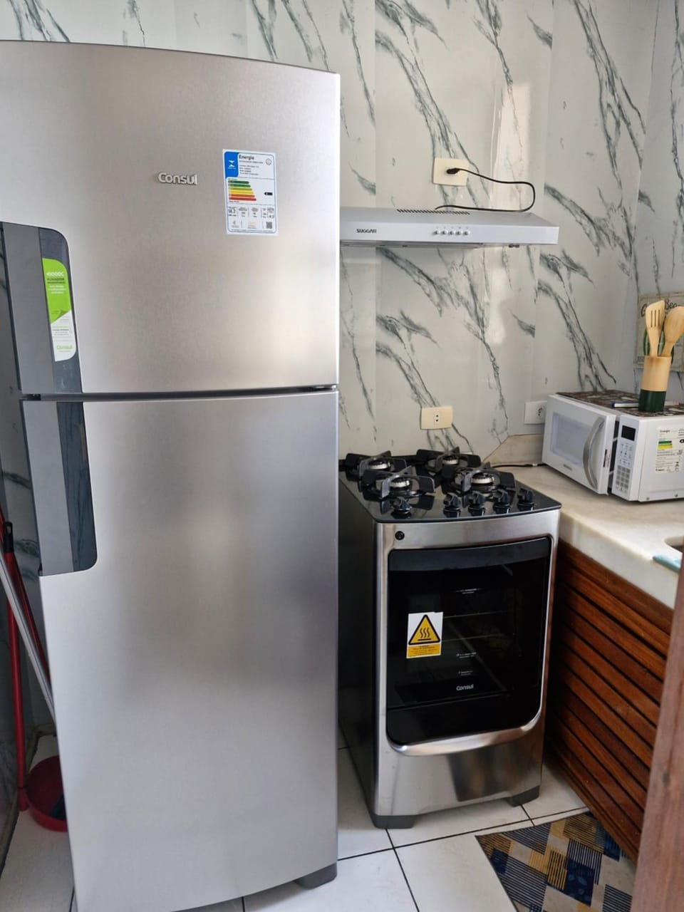 Kitchen or kitchenette, oven, stove, toaster