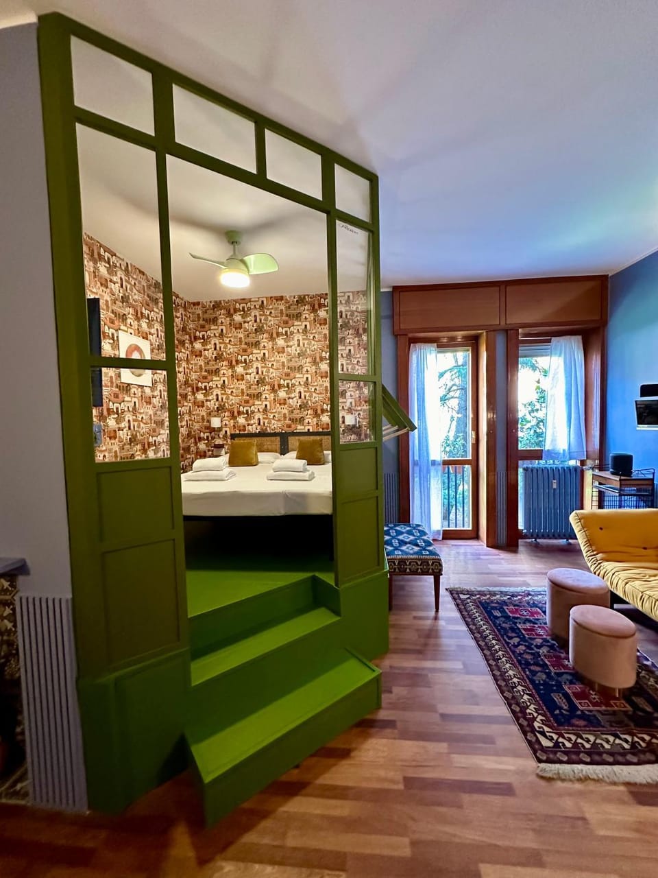 Bed, Living room, Bedroom