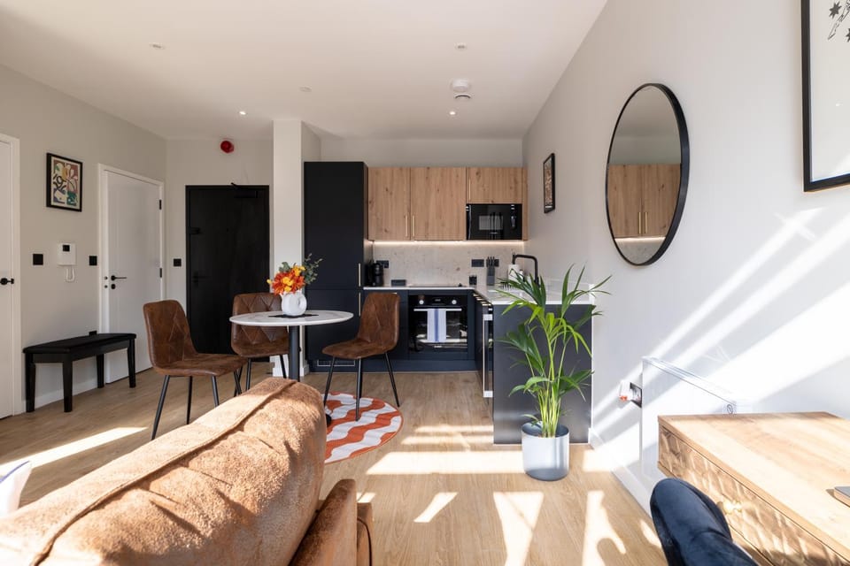 Kitchen or kitchenette, Living room, Dining area