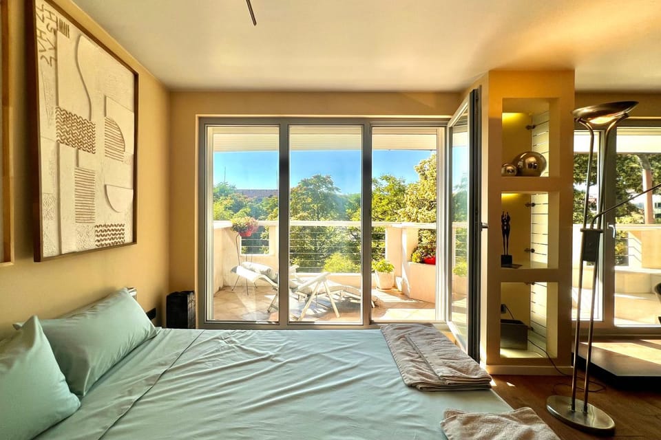 Bed, Natural landscape, Bedroom