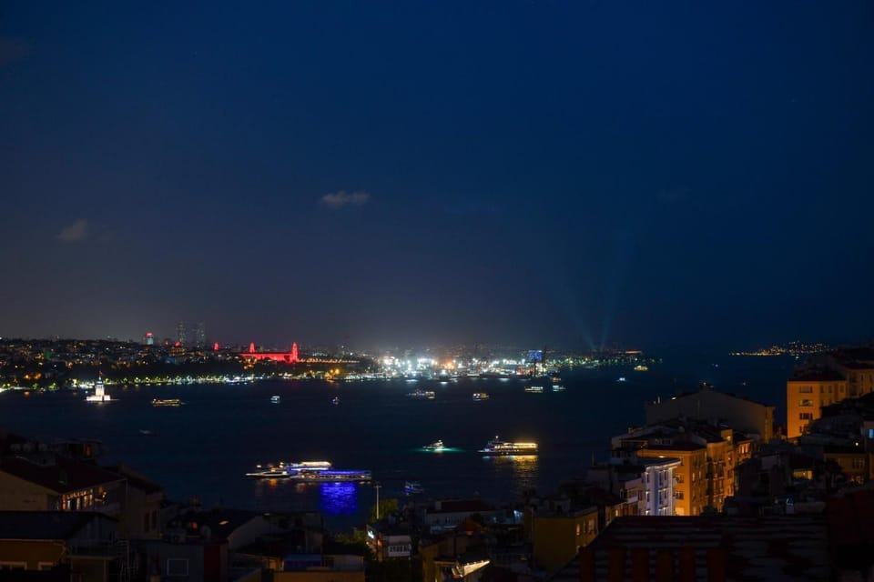 Night, Natural landscape, City view, Sea view