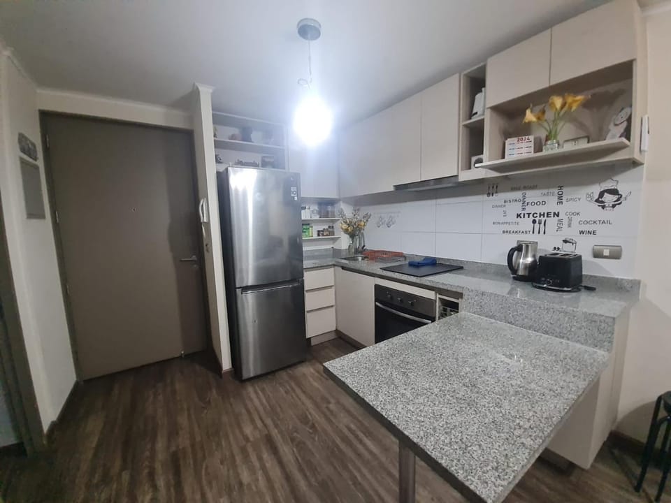 Kitchen or kitchenette, oven, stove, toaster