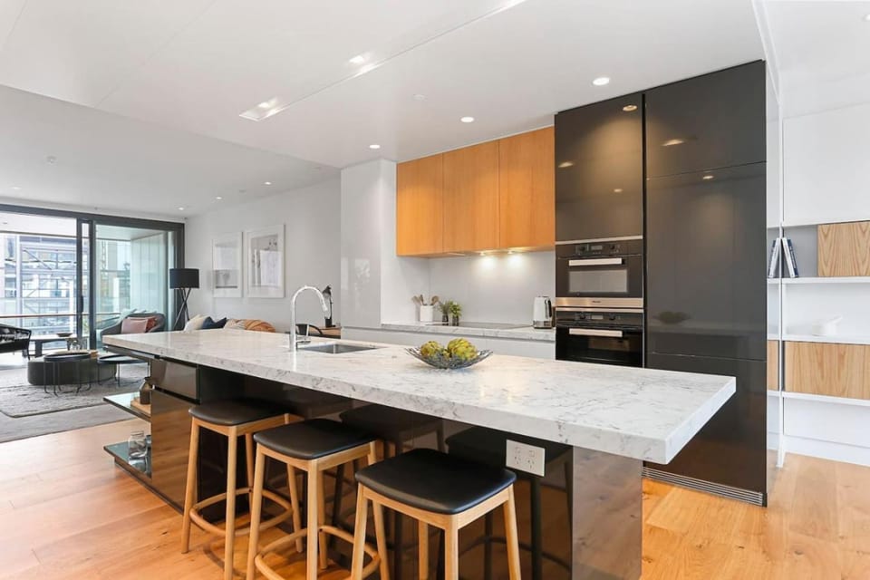 Harbour front Living at Wynyard Marina Apartment in Auckland