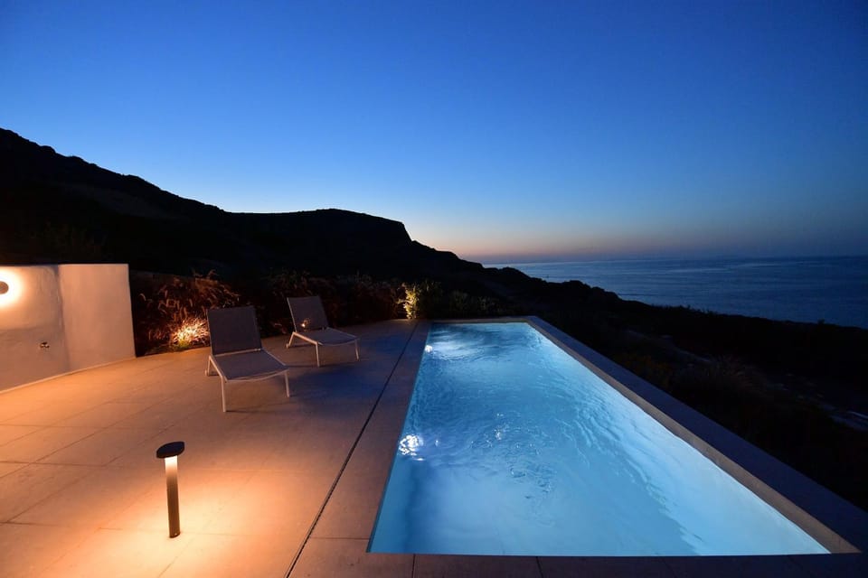 Night, Sea view, Swimming pool