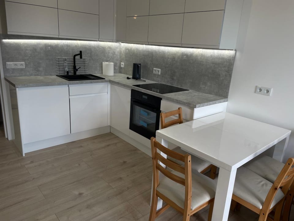 Kitchen or kitchenette, Dining area, dishwasher, stove