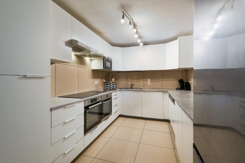 Kitchen or kitchenette, dishwasher, stove