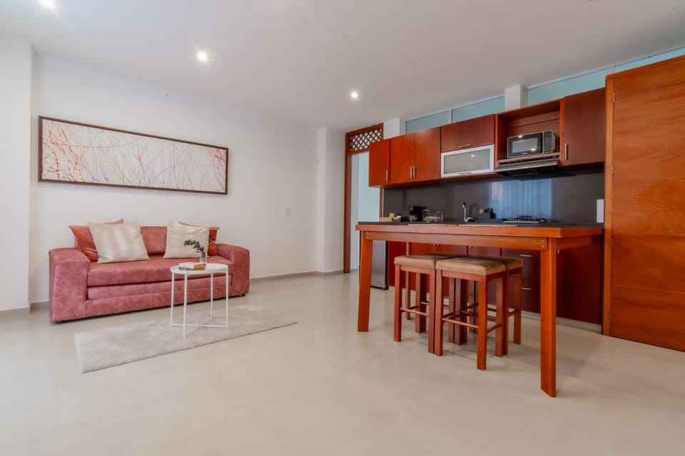 Kitchen or kitchenette, Living room, Dining area