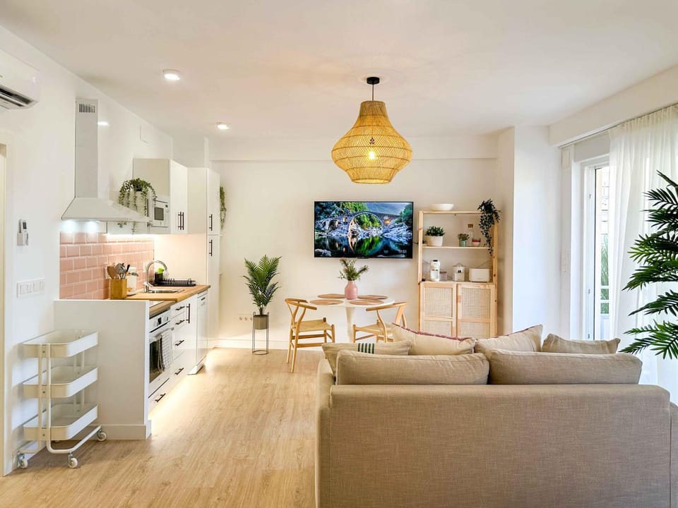 Living room, kitchen