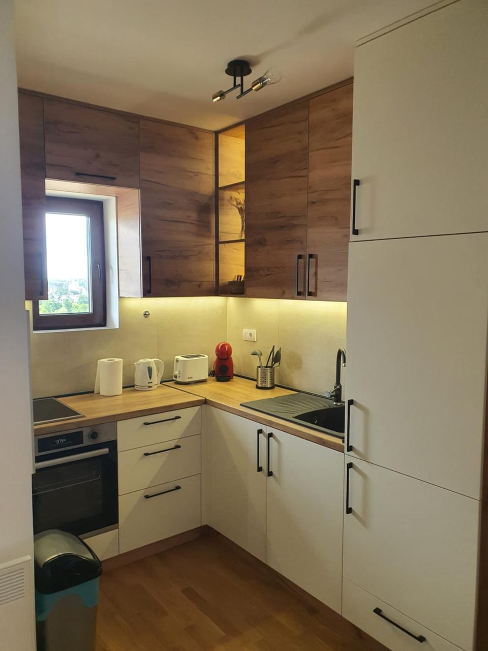 Kitchen or kitchenette, oven, stove
