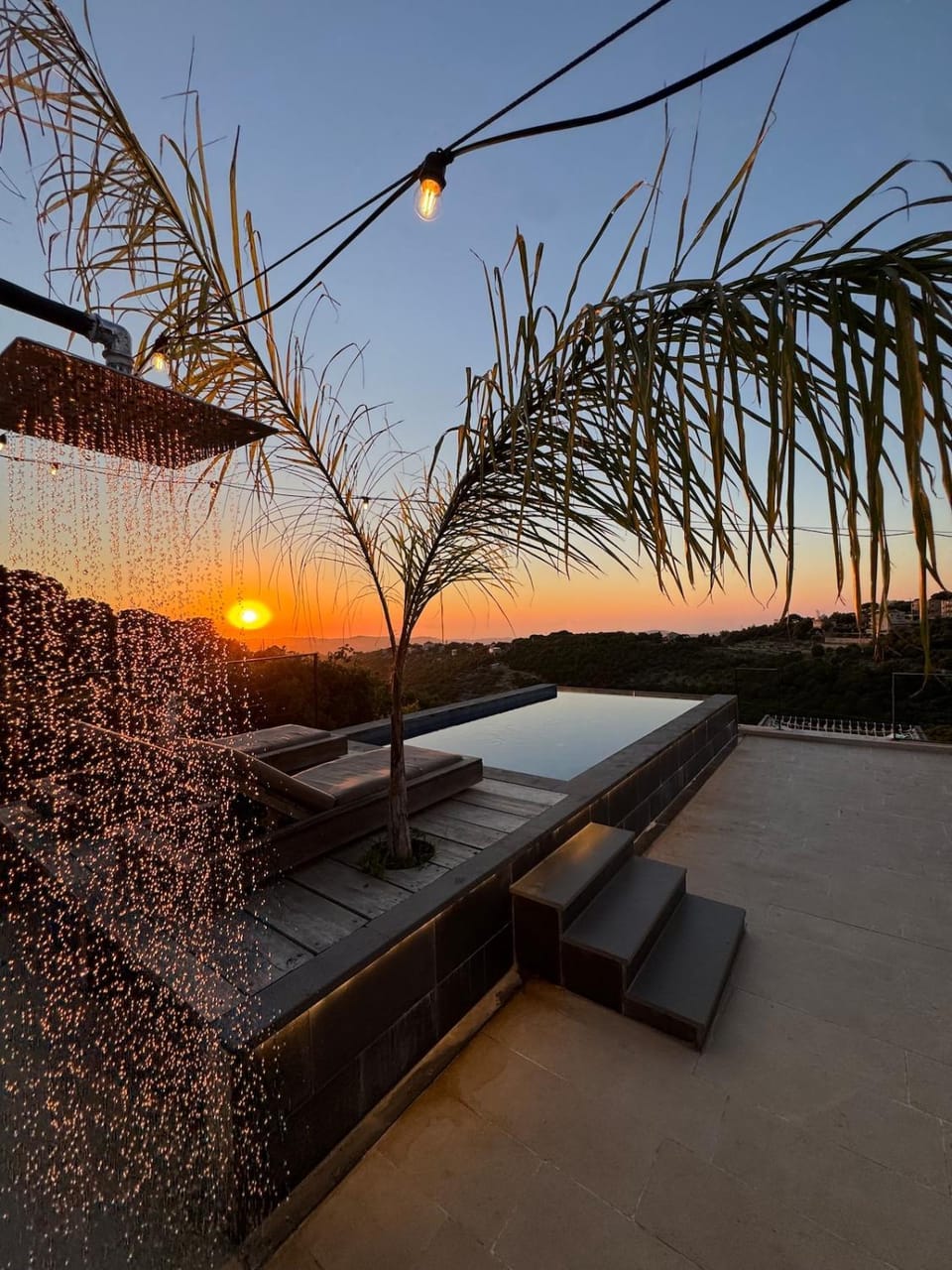 Swimming pool, Sunset
