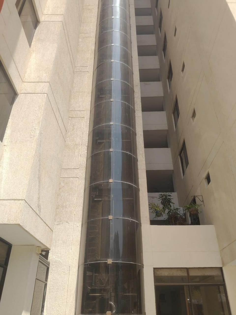 Property building, elevator