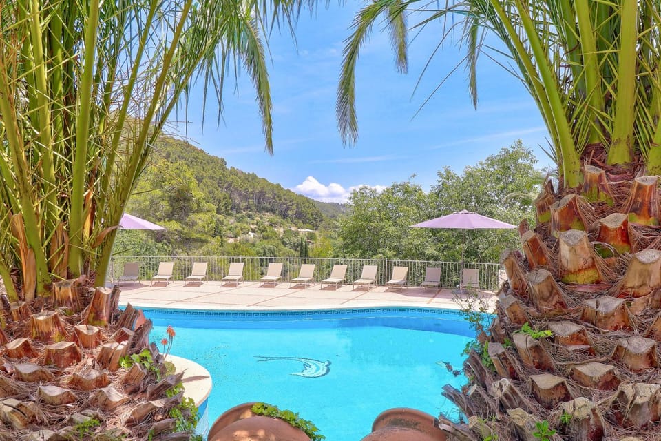 Property building, Living room, Swimming pool