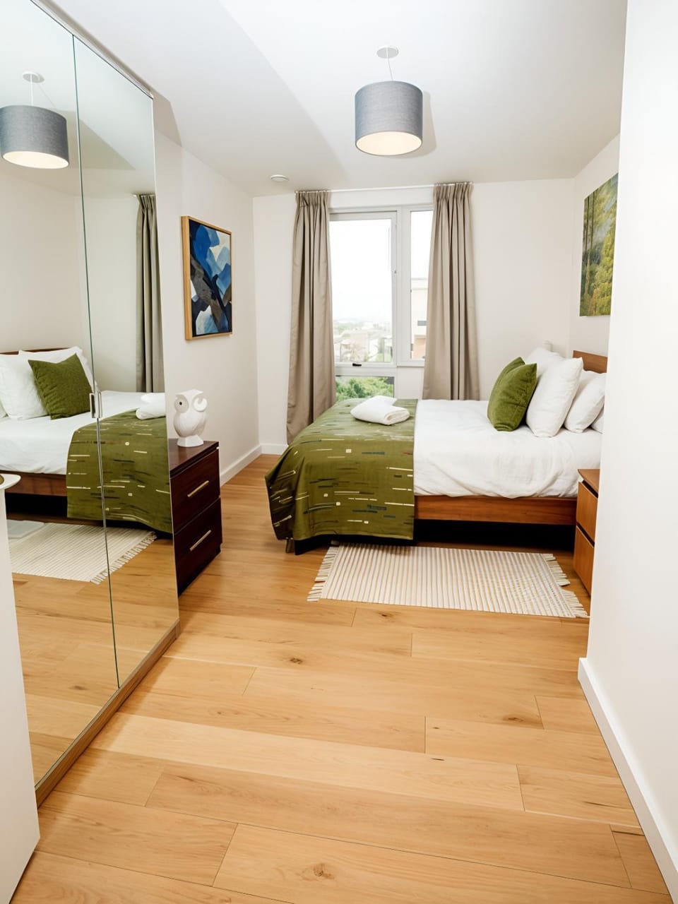 Bed, Photo of the whole room, Bedroom, towels, wardrobe