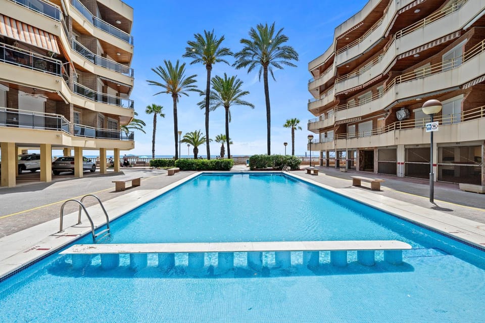 Property building, Living room, Swimming pool