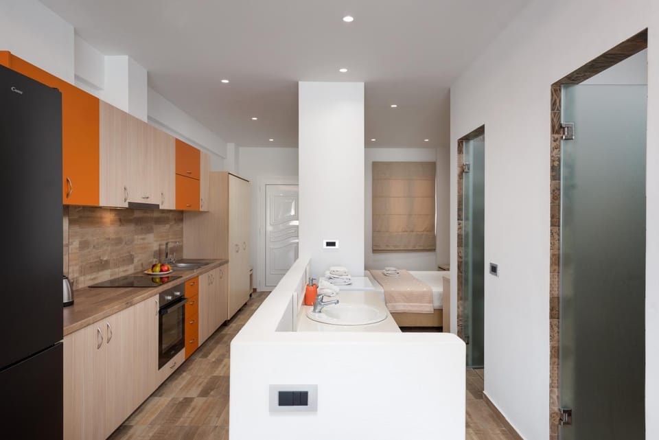 Kitchen or kitchenette, oven, stove