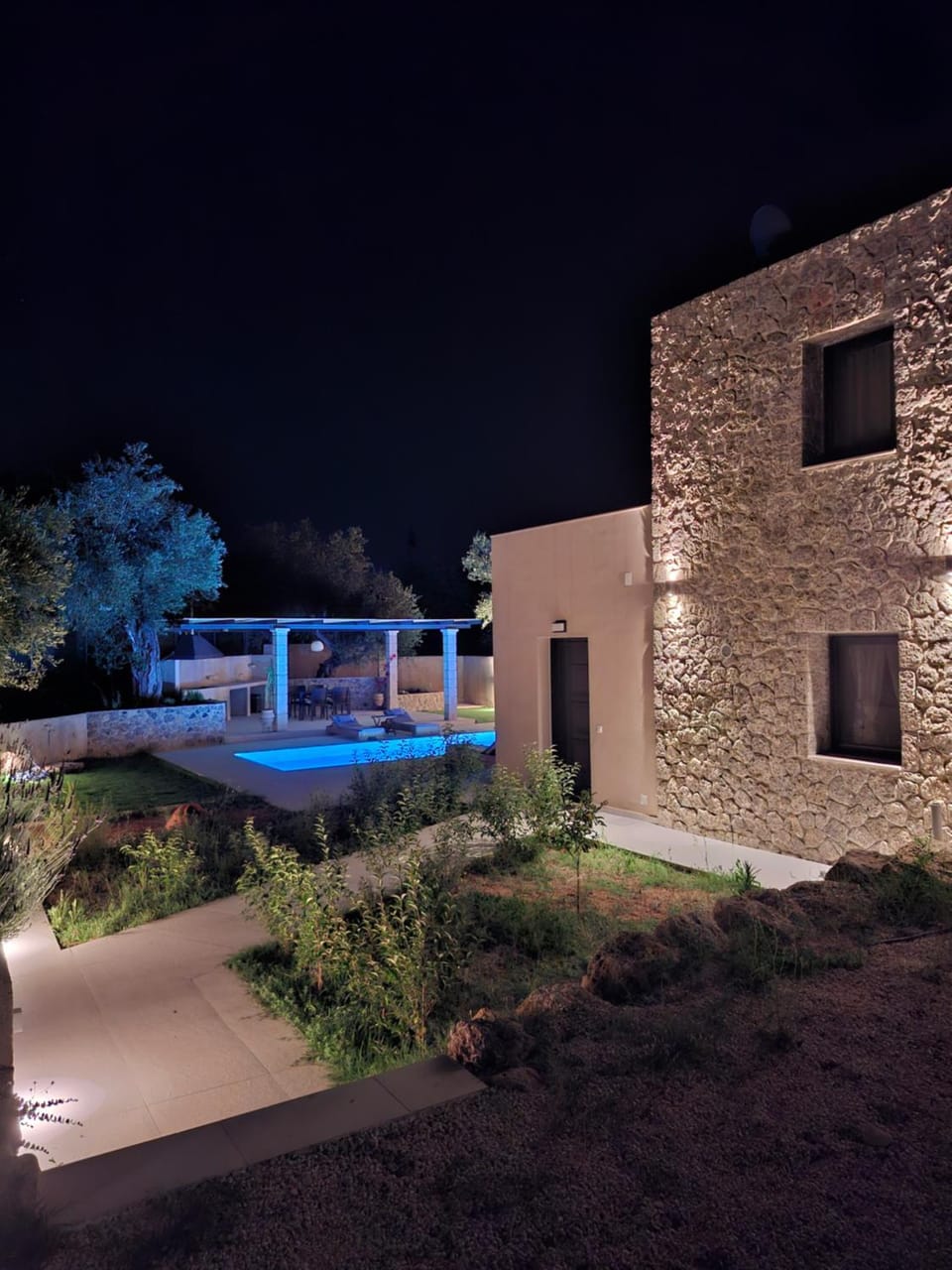 Property building, Night, Garden view, Pool view