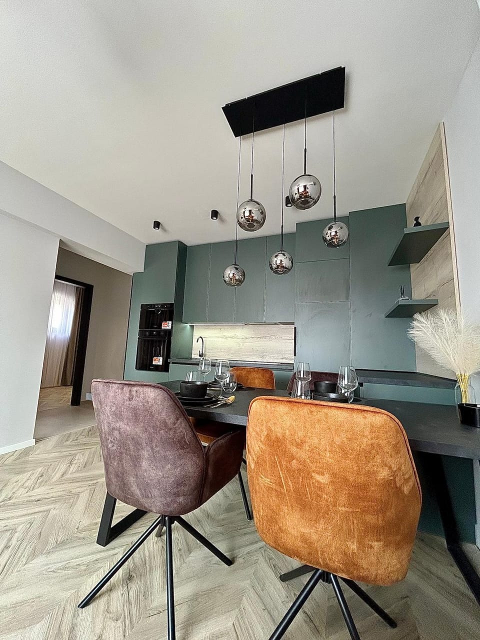 Kitchen or kitchenette, Living room, Dining area