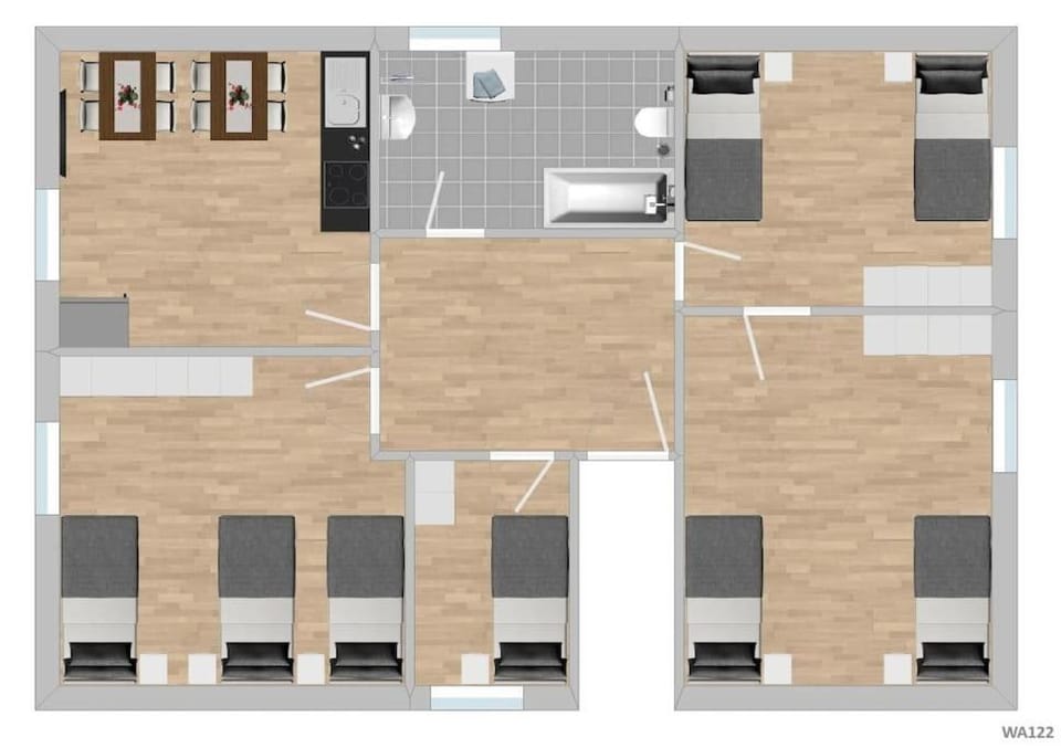 WA122 - Große Monteurwohnung Übergangswohnung Apartment in Bavaria