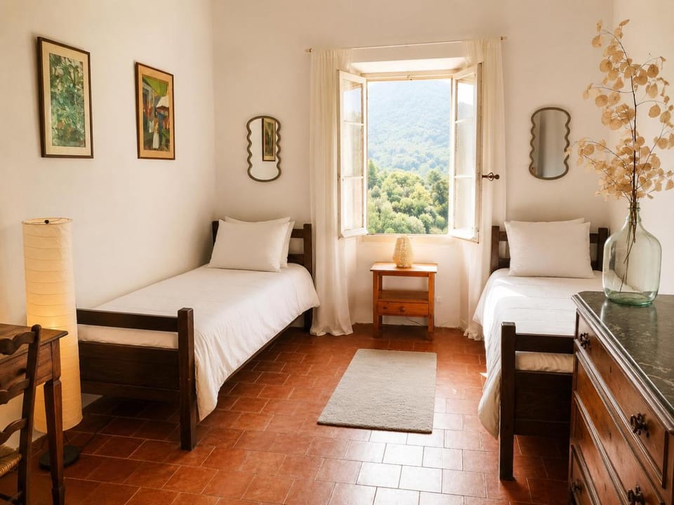 Bed, Natural landscape, Bedroom