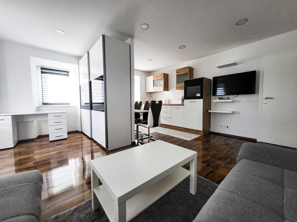 Kitchen or kitchenette, Living room, Dining area