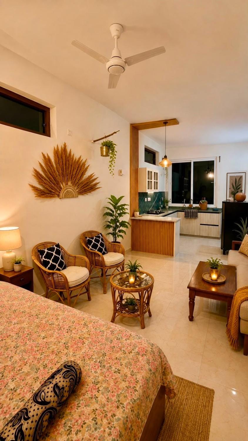 Kitchen or kitchenette, Living room, Seating area, Dining area, Evening entertainment