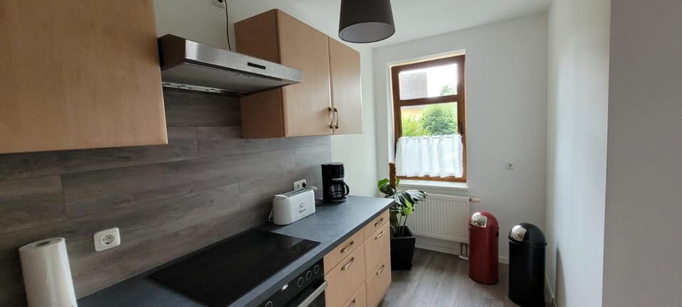 Kitchen or kitchenette, dishwasher, stove