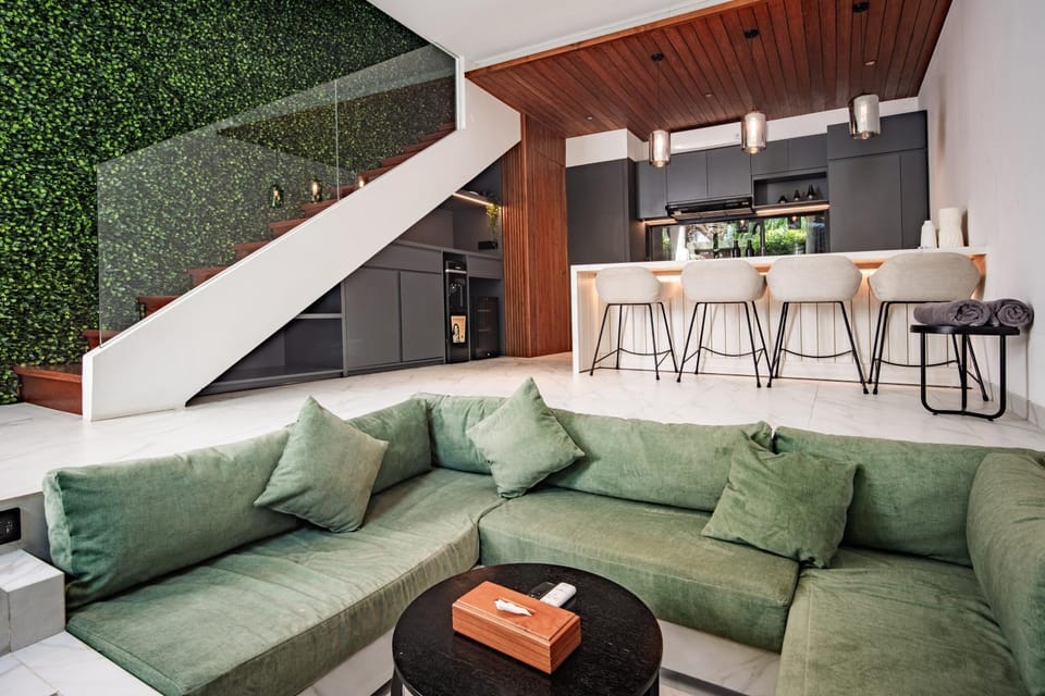 Living room, kitchen