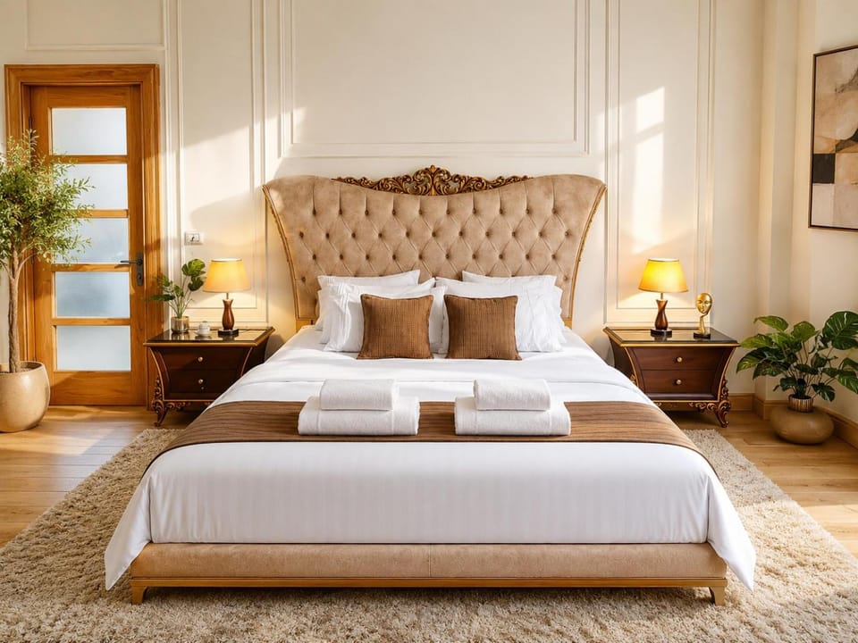 Spacious Premium Royal-Style near Waterway-Garden View 25 min to Airport Apartment in New Cairo City