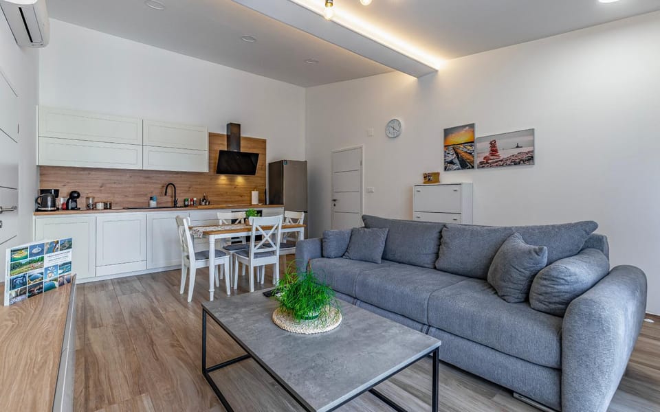 Living room, kitchen