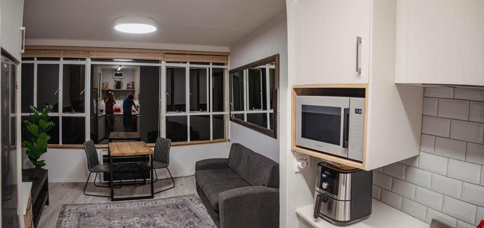 Living room, microwave