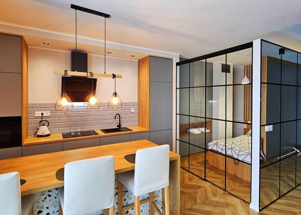 Living room, kitchen
