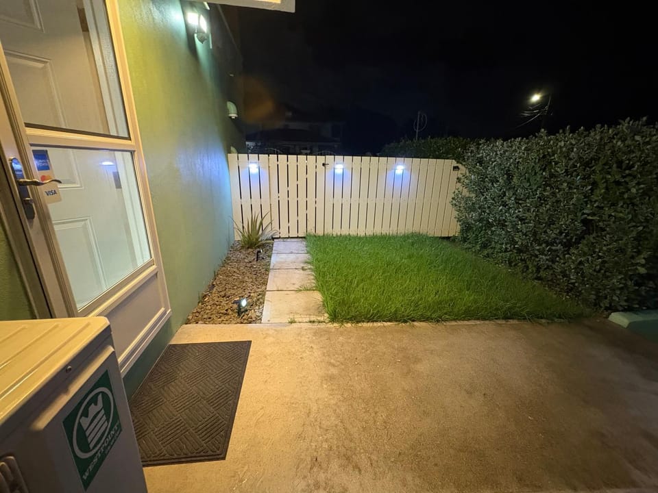 Property building, Night, Garden, Garden view