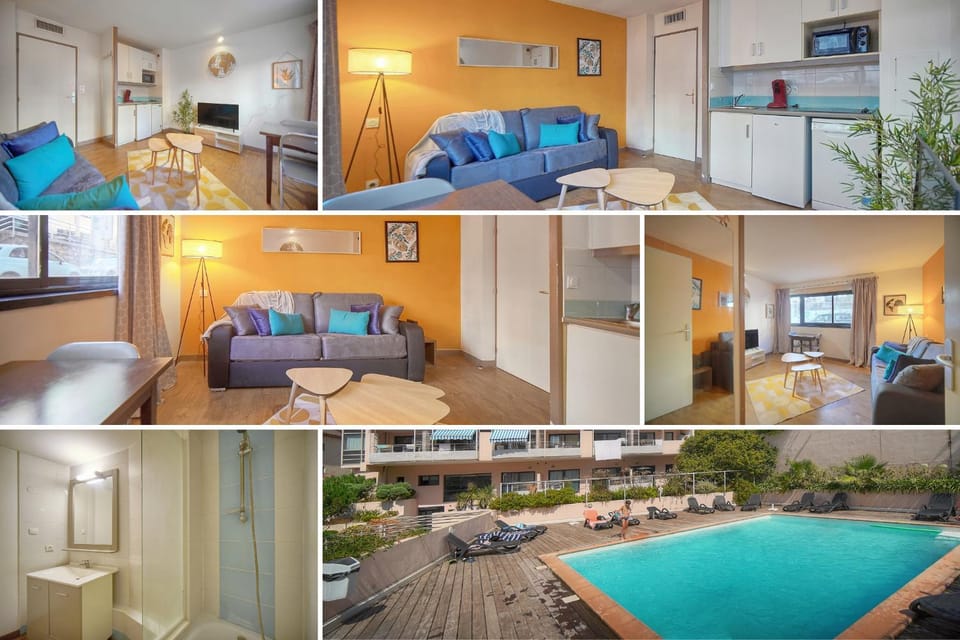 Kitchen or kitchenette, Living room, Dining area, Swimming pool