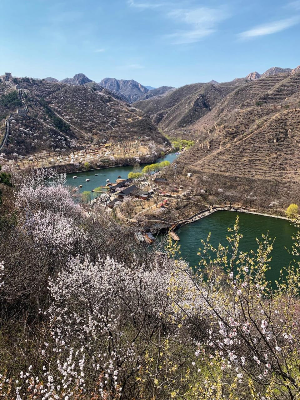 Nearby landmark, Spring, Day, Natural landscape, Bird's eye view, Lake view, Mountain view, River view