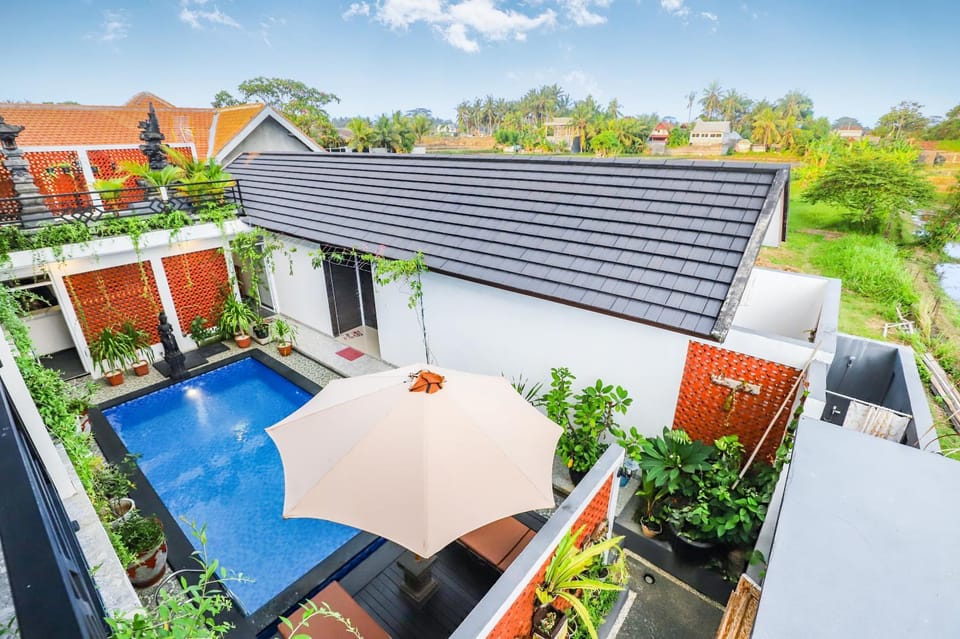 Property building, Pool view, Swimming pool, sunbed