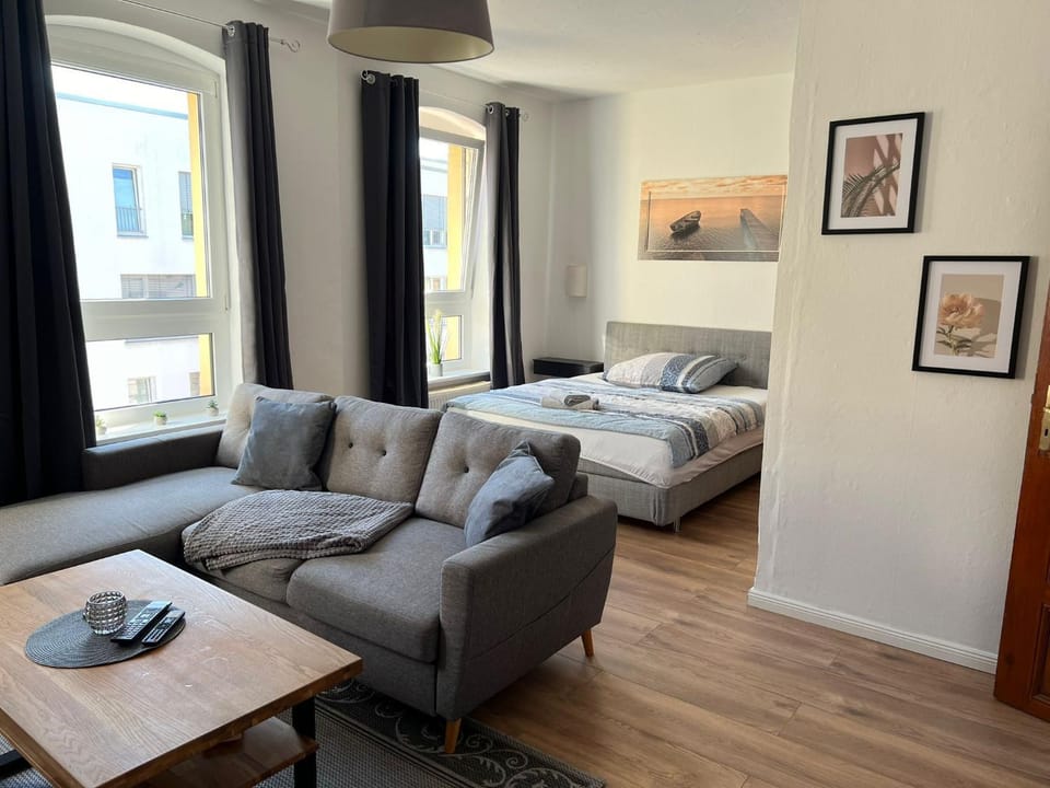 Bed, Living room, Photo of the whole room, Seating area, Bedroom