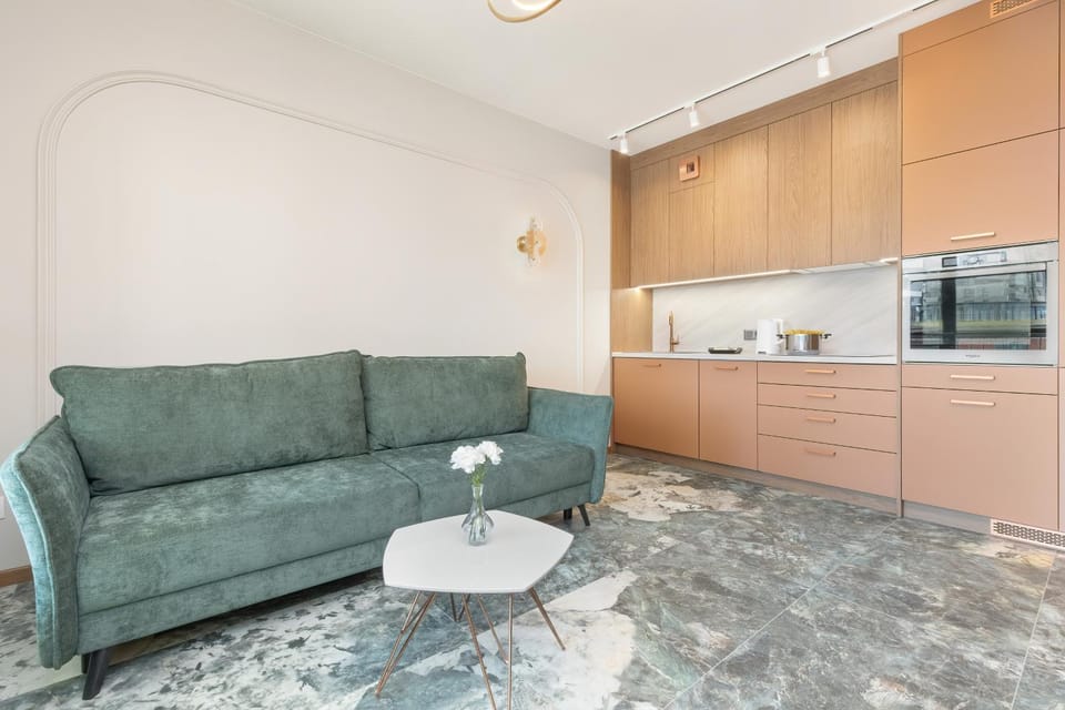 Kitchen or kitchenette, Living room, Seating area