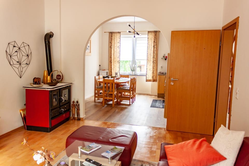 Living room, oven, kitchen