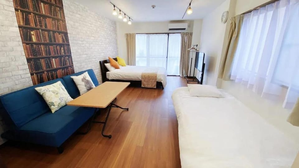 Bed, Living room, Seating area