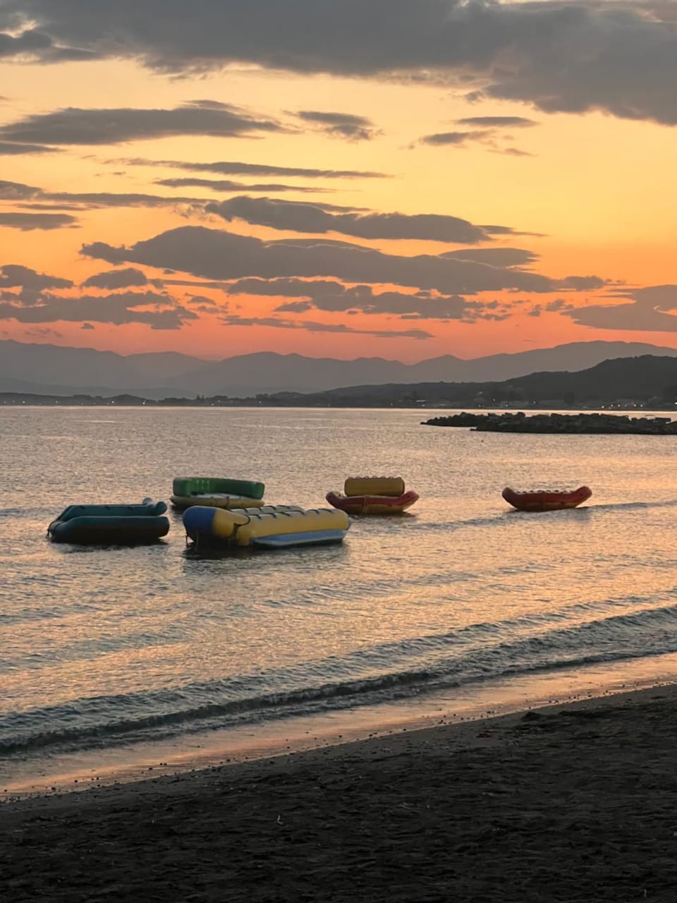 Beach, Sea view, Sunset
