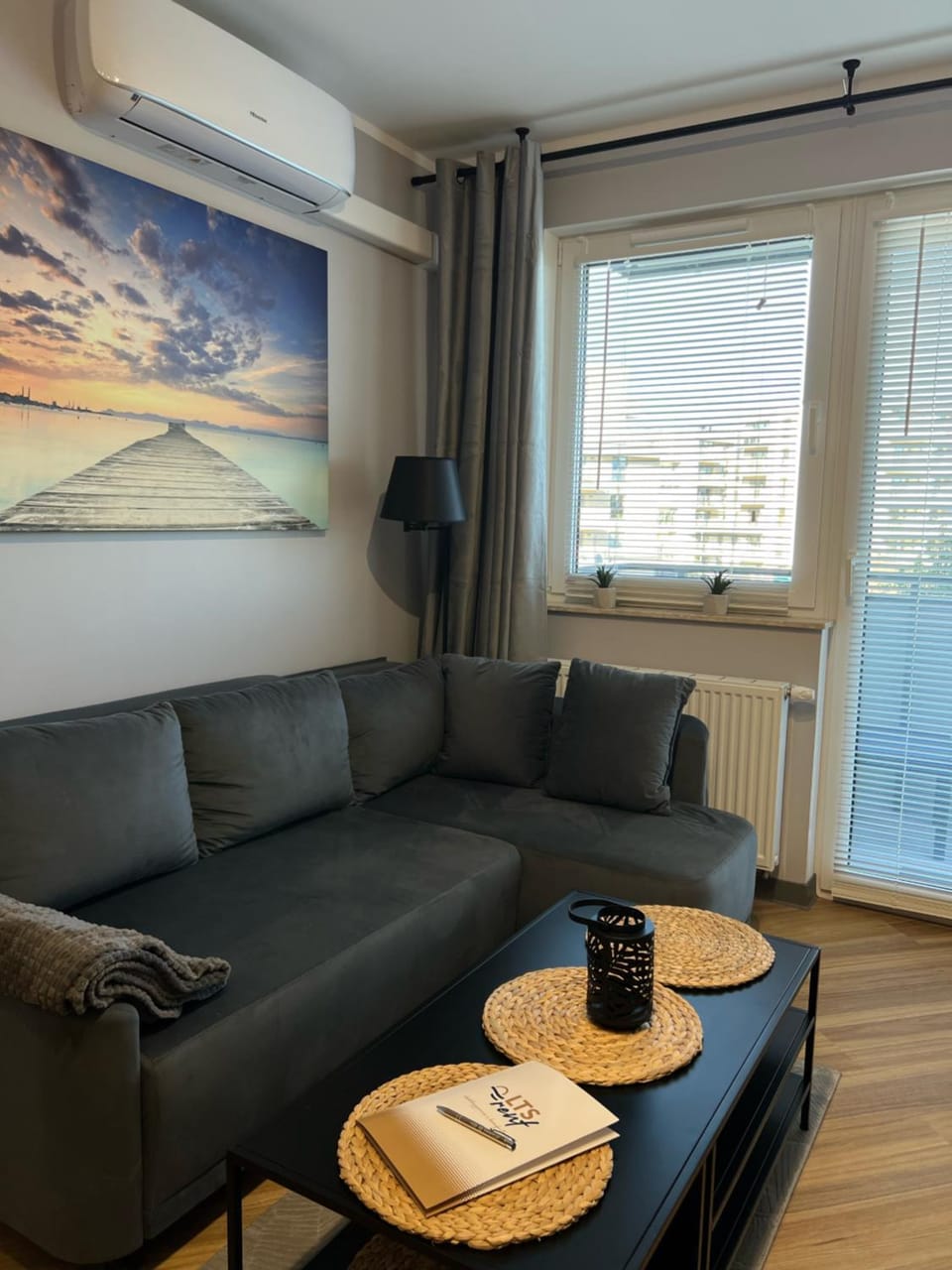 Living room, Seating area, air conditioner