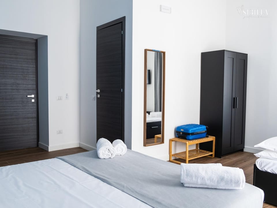 Bed, Photo of the whole room, Bedroom, towels, wardrobe