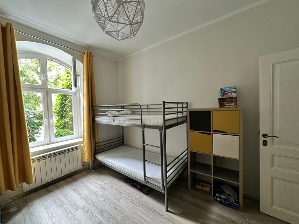 Bedroom, bunk bed, wardrobe