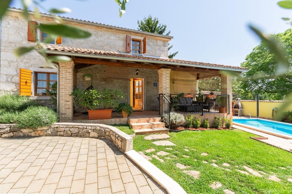 Property building, Patio, Day, Garden, Garden view, Pool view, Swimming pool