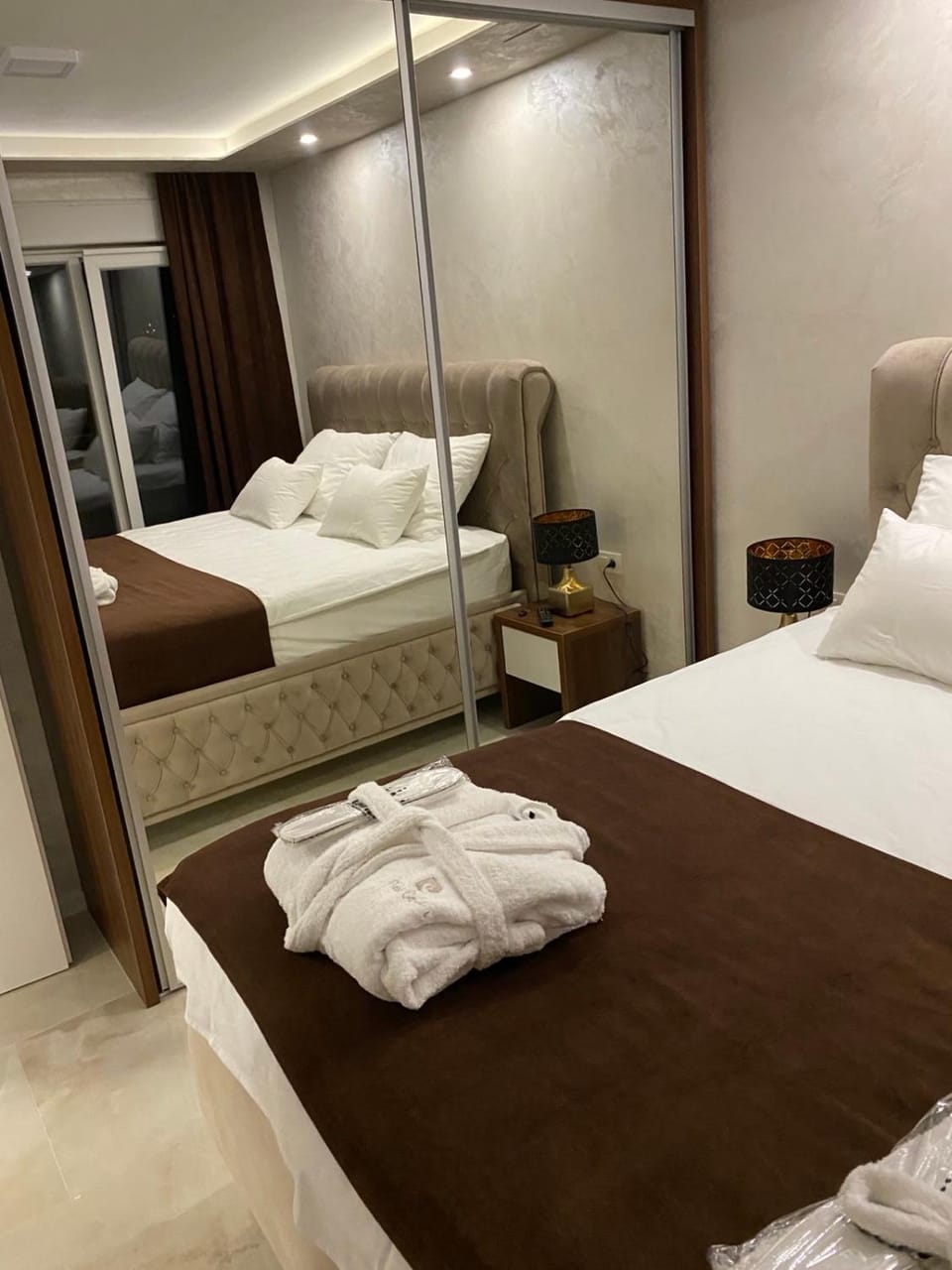 Bed, Photo of the whole room, Bedroom, towels, wardrobe